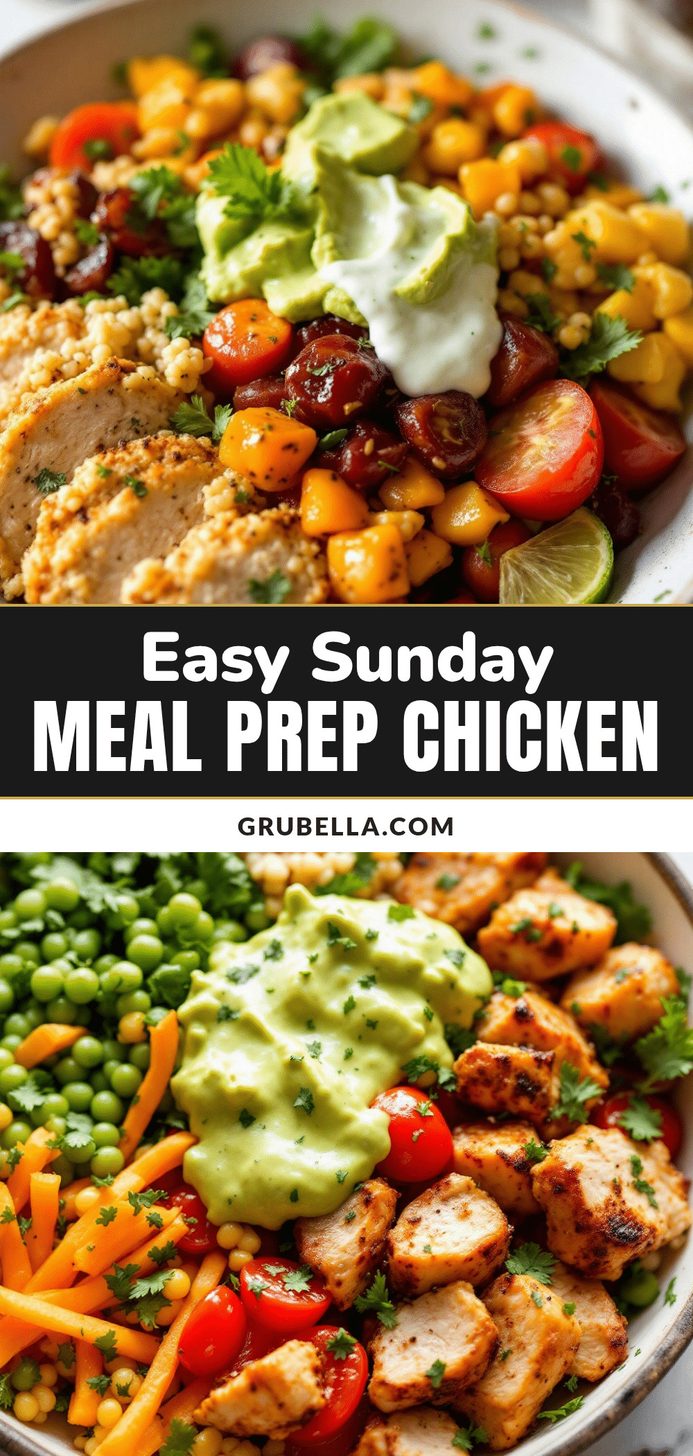 Easy Sunday Meal Prep Chicken and Veggie Bowls recipe
