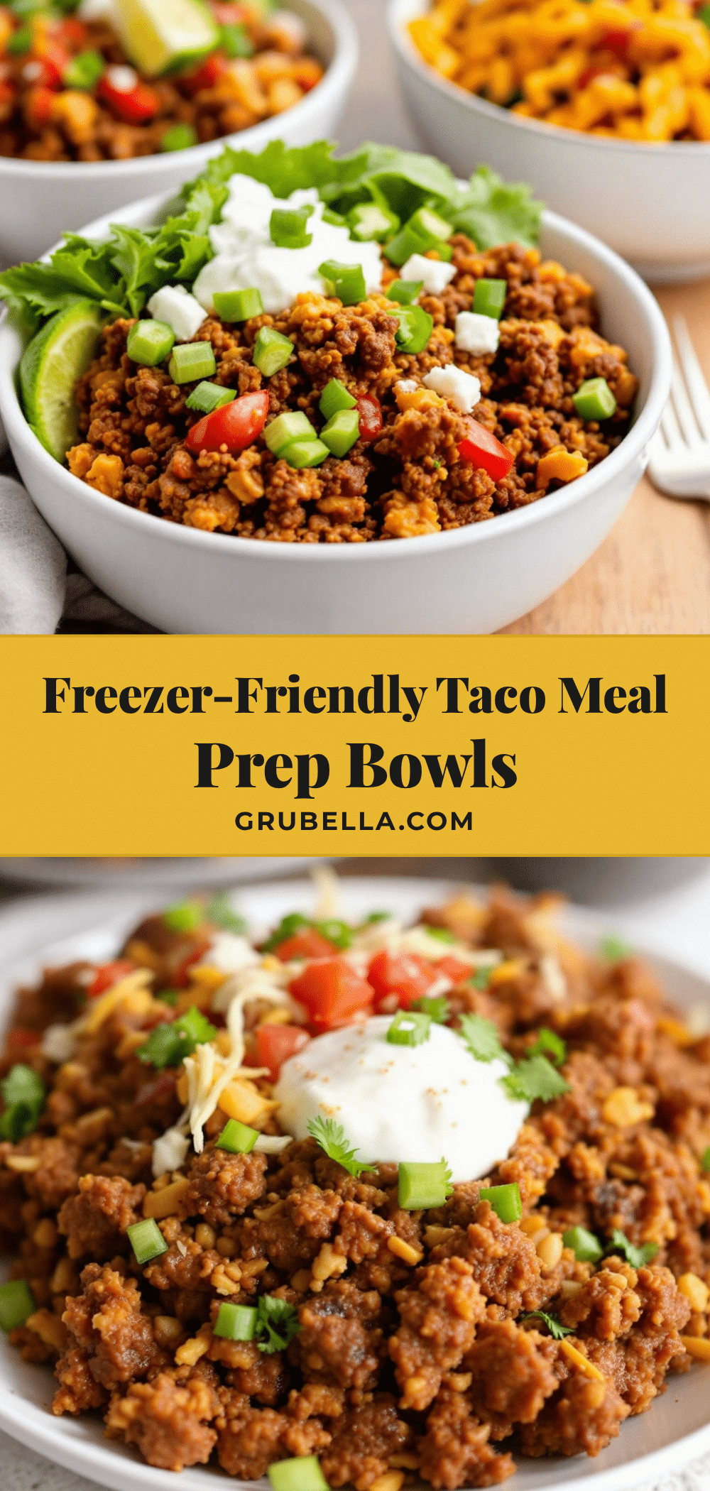 freezer-friendly ground beef taco meal prep bowls recipe