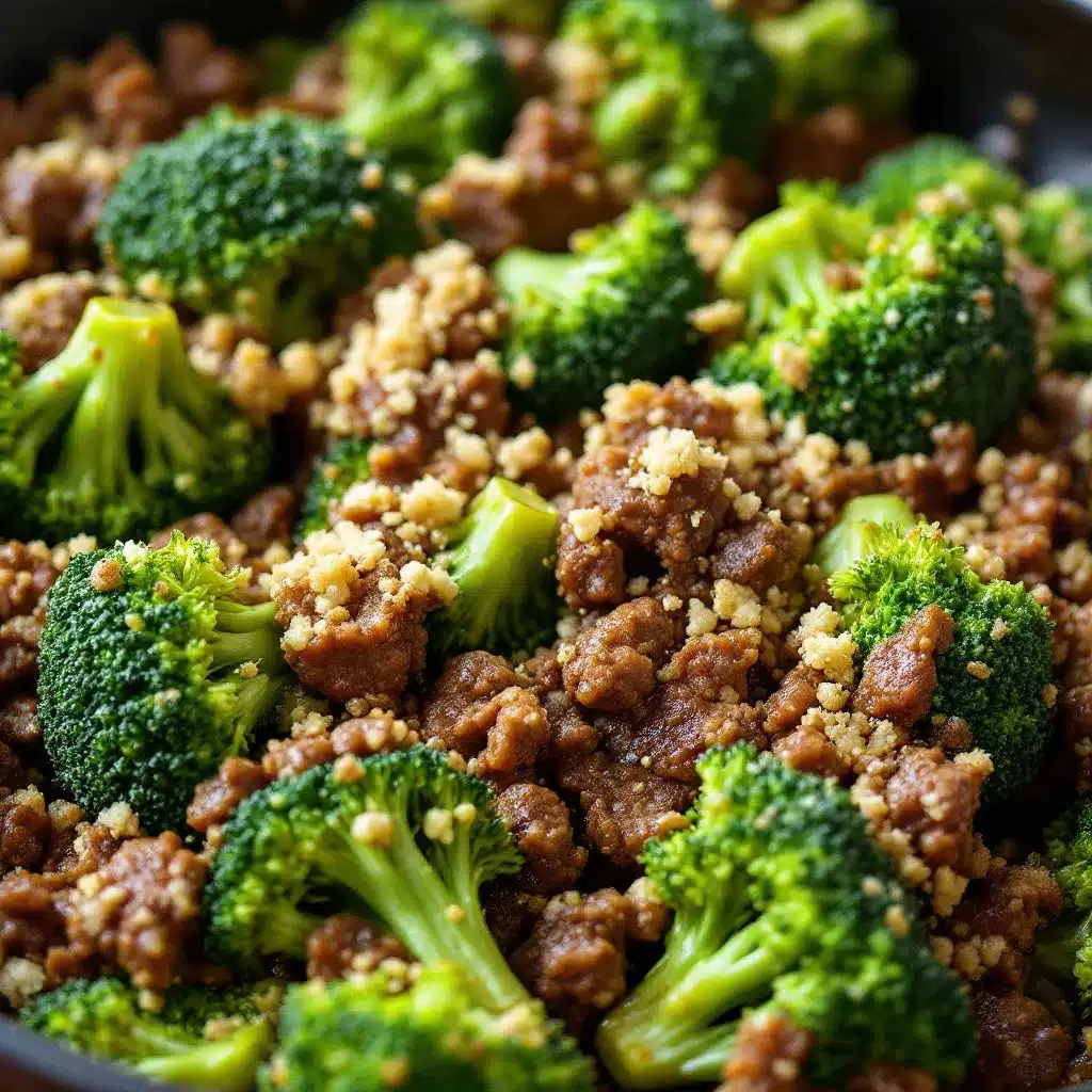 ground beef and broccoli skillet preparation steps