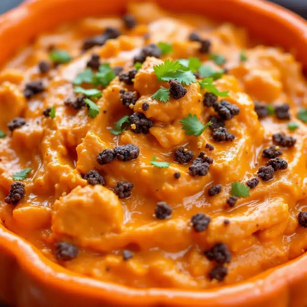 halloween buffalo chicken dip in a pumpkin bowl preparation steps