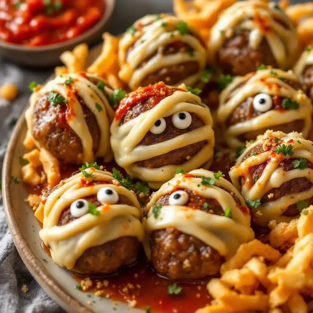 Halloween Mummy Meatballs preparation steps