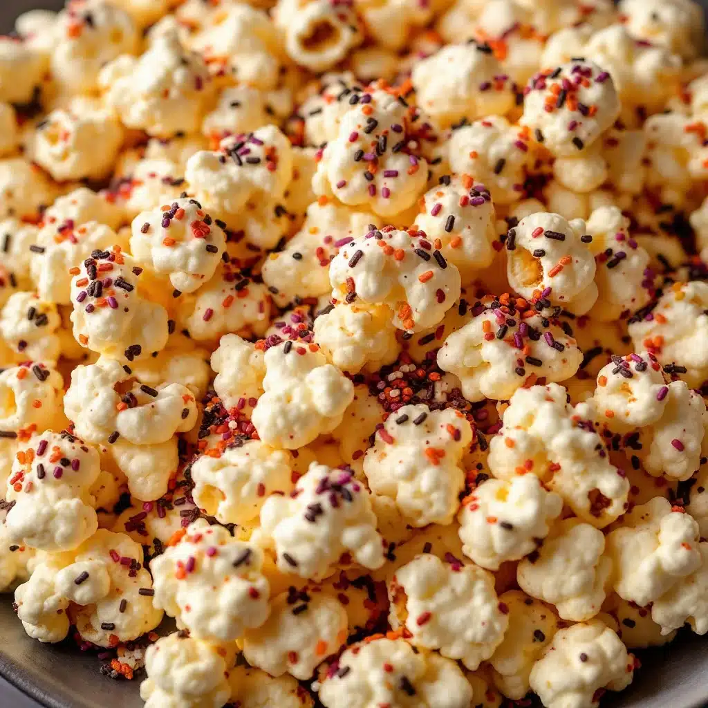halloween white chocolate popcorn mix - featured image