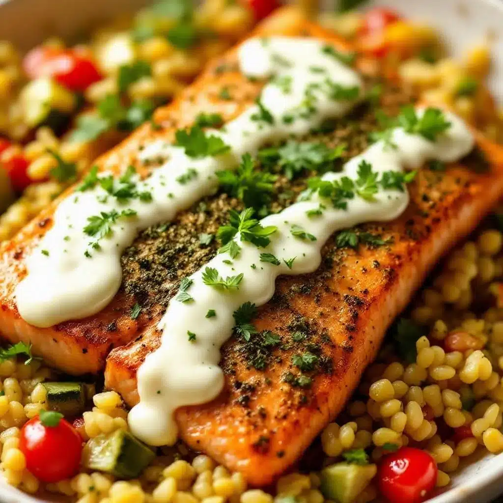 herb crusted baked salmon with lemon butter - featured image