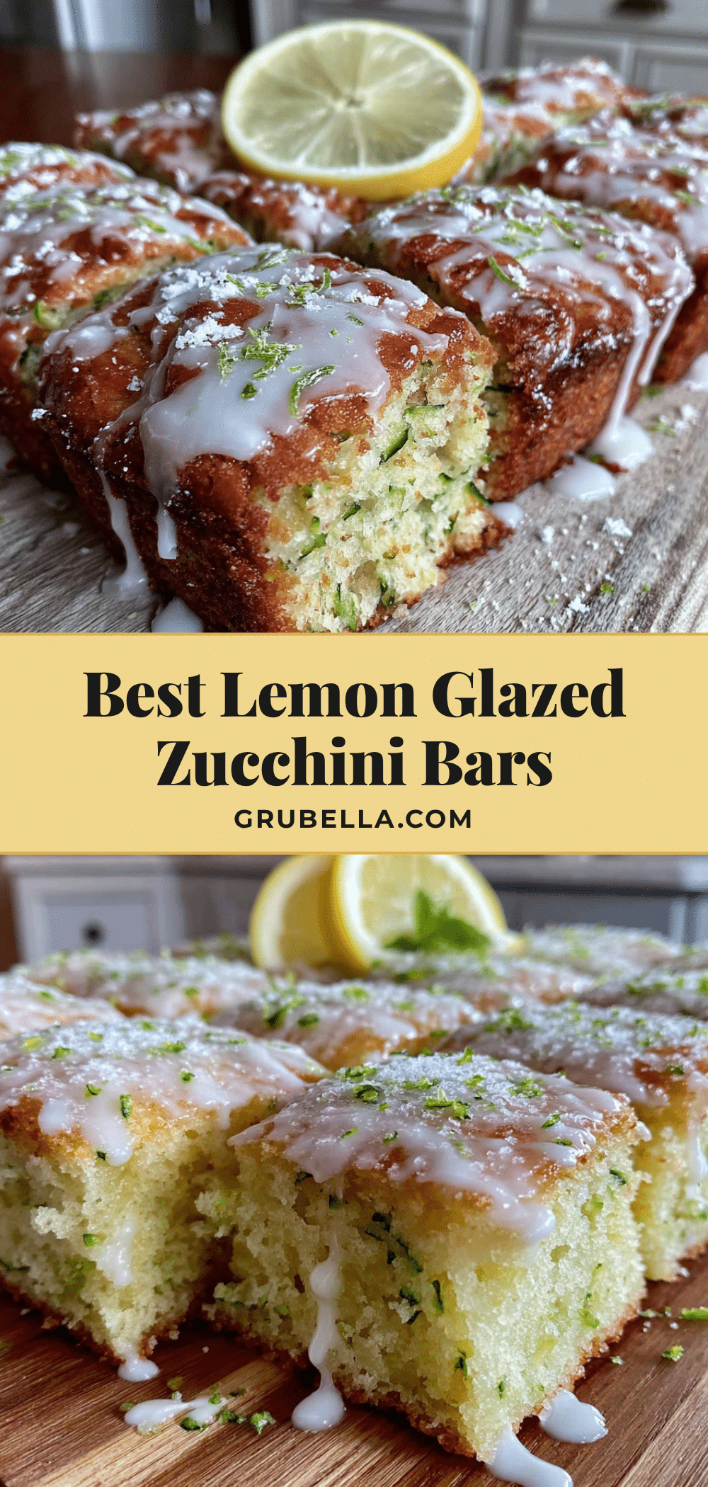 lemon glazed zucchini bars recipe