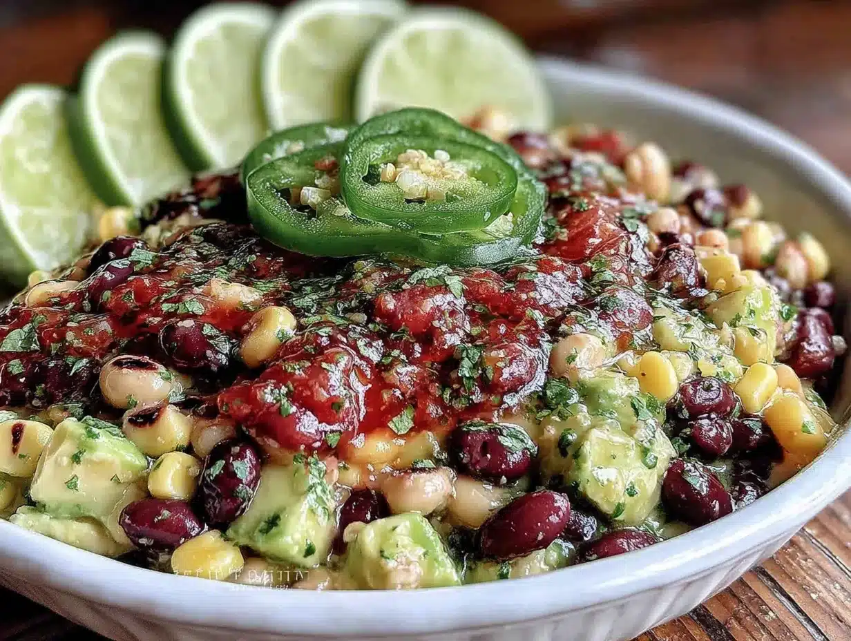 loaded cowboy caviar with lime vinaigrette preparation steps