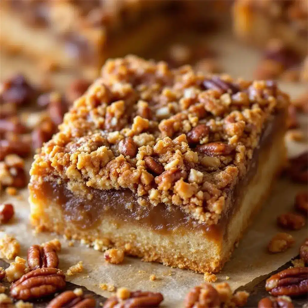 maple bourbon pecan pie bars preparation steps