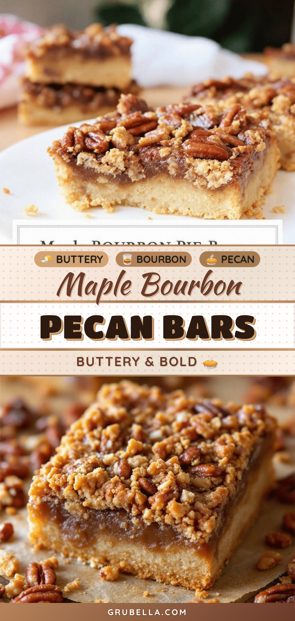 maple bourbon pecan pie bars recipe