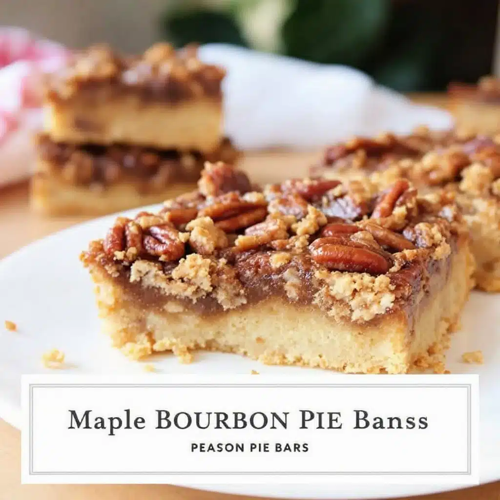 maple bourbon pecan pie bars - featured image