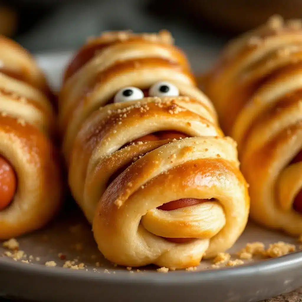 mummy hot dogs with crescent roll dough preparation steps