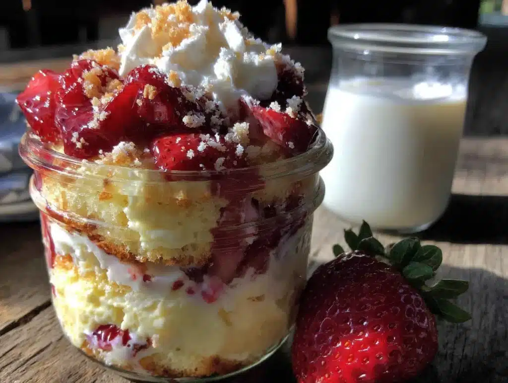 no-bake strawberry shortcake icebox cake for two - featured image