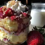 no-bake strawberry shortcake icebox cake for two - featured image