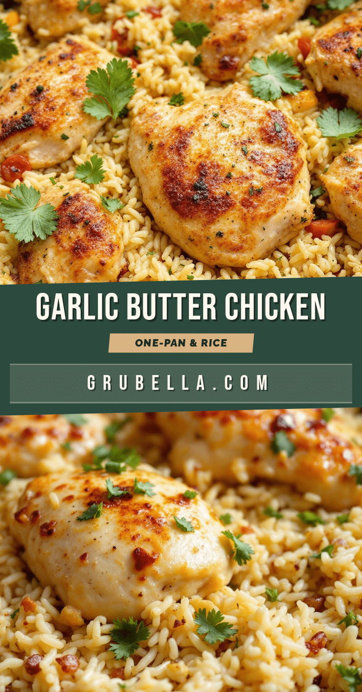one-pan garlic butter chicken and rice recipe