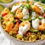 one-pan lemon garlic shrimp and zucchini skillet - featured image