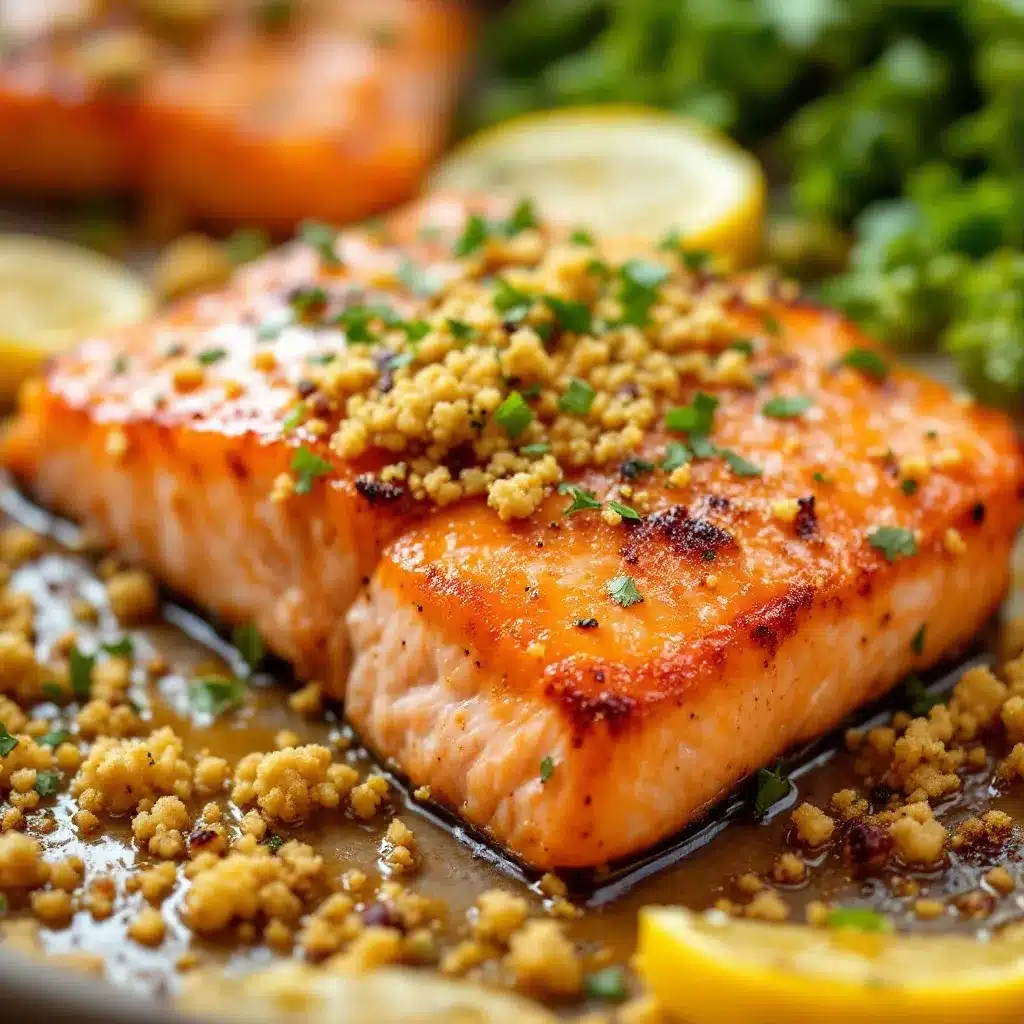 quick lemon garlic salmon sheet pan dinner preparation steps