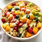 rainbow fruit and cheese kabobs - featured image