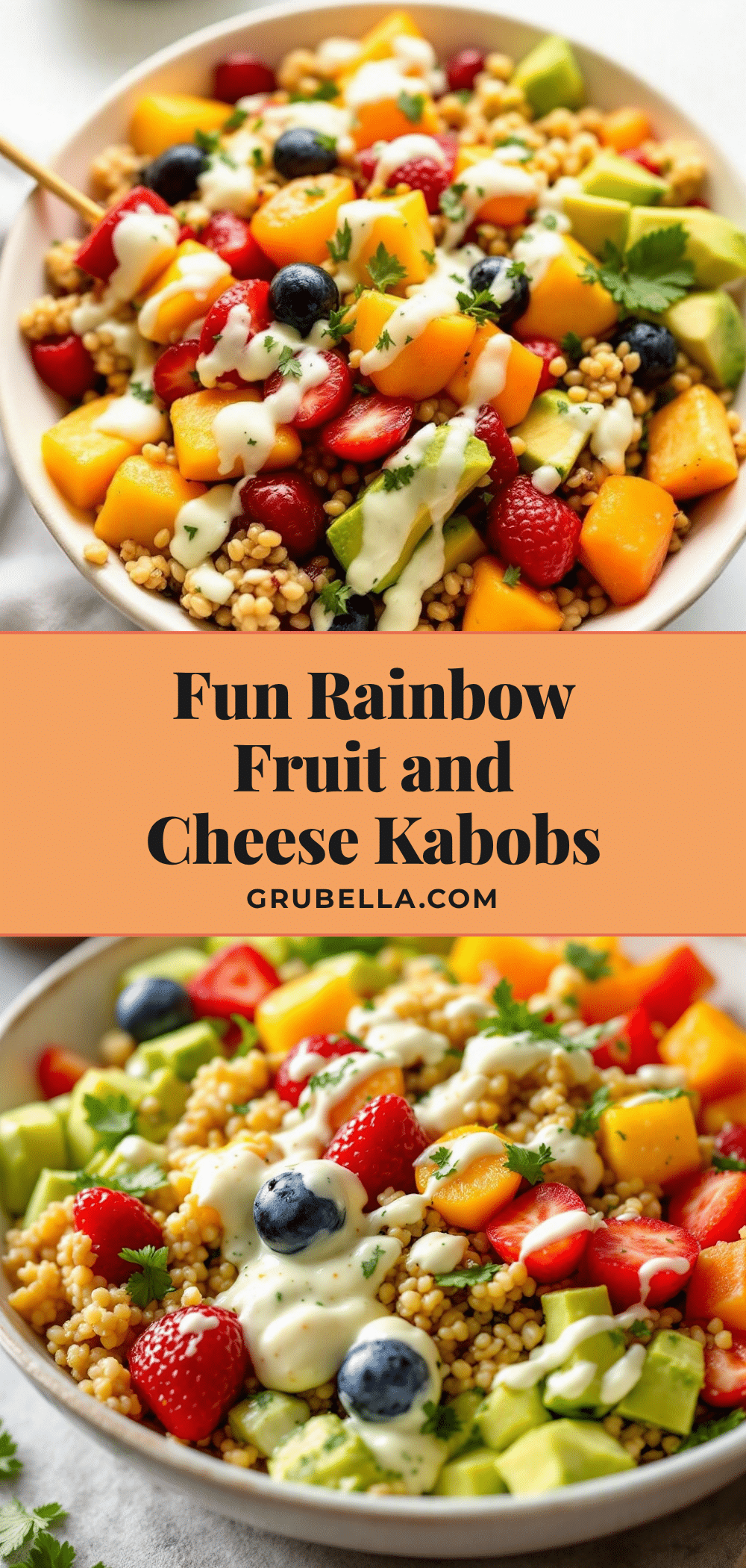 rainbow fruit and cheese kabobs recipe