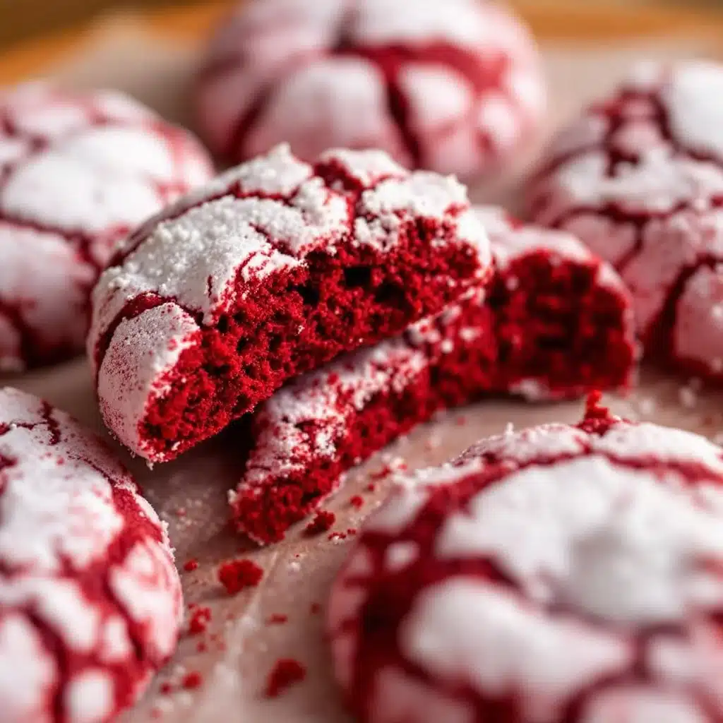 red velvet crinkle cookies - featured image