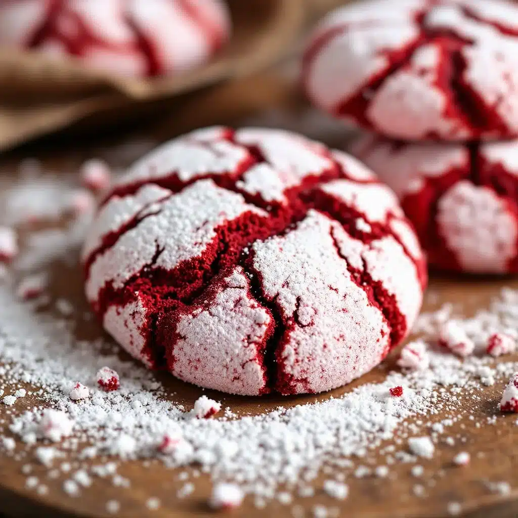 red velvet crinkle cookies - featured image