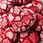 red velvet heart crinkle cookies - featured image