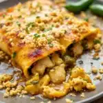 roasted hatch green chili chicken enchiladas - featured image