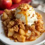 salted caramel apple crisp for two - featured image