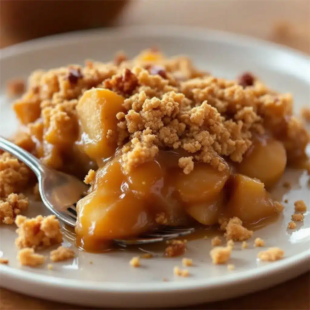 salted caramel apple crisp for two preparation steps