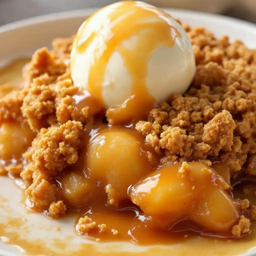 Salted caramel apple crisp preparation steps