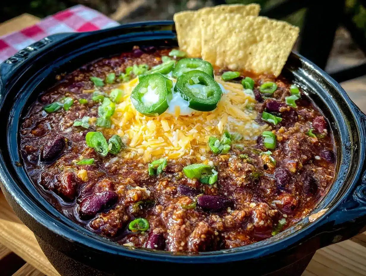 slow cooker football chili preparation steps