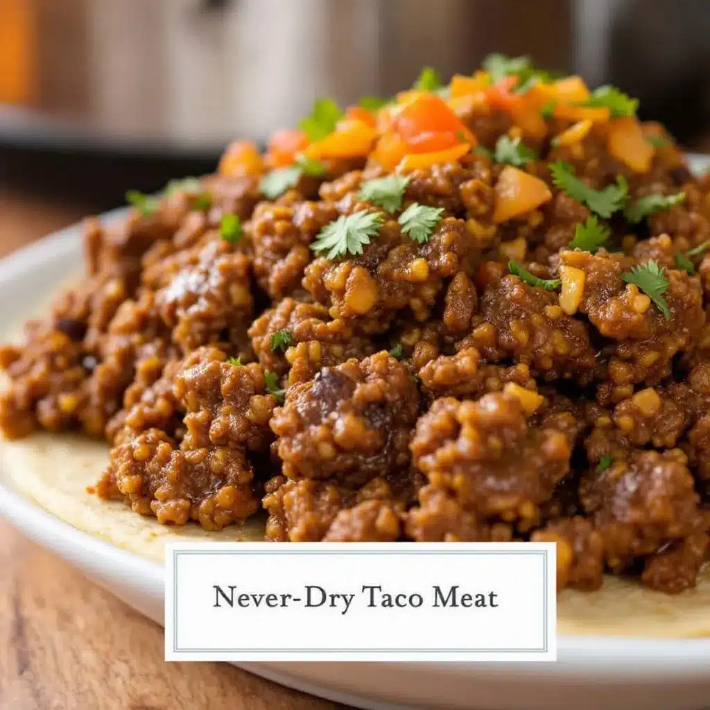 slow cooker ground beef taco meat preparation steps