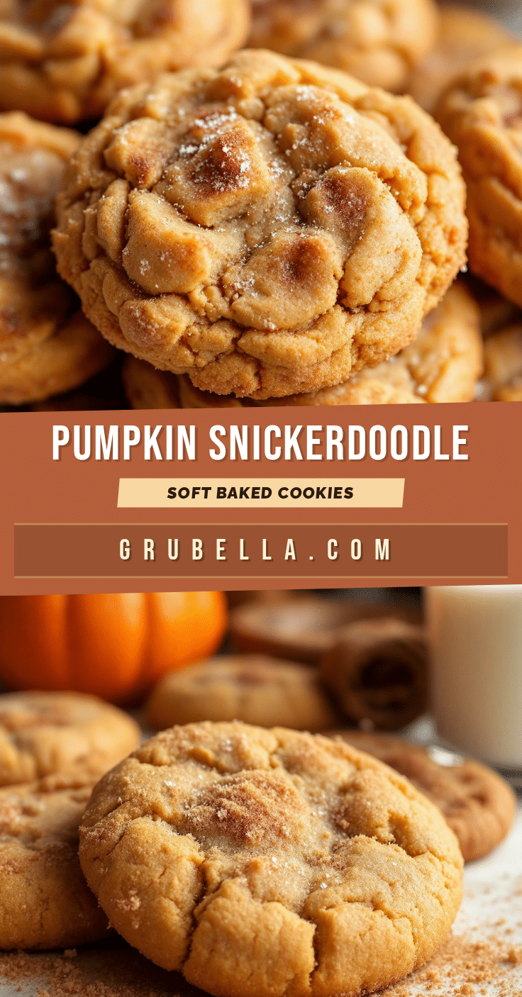 Soft Baked Pumpkin Snickerdoodle Cookies recipe
