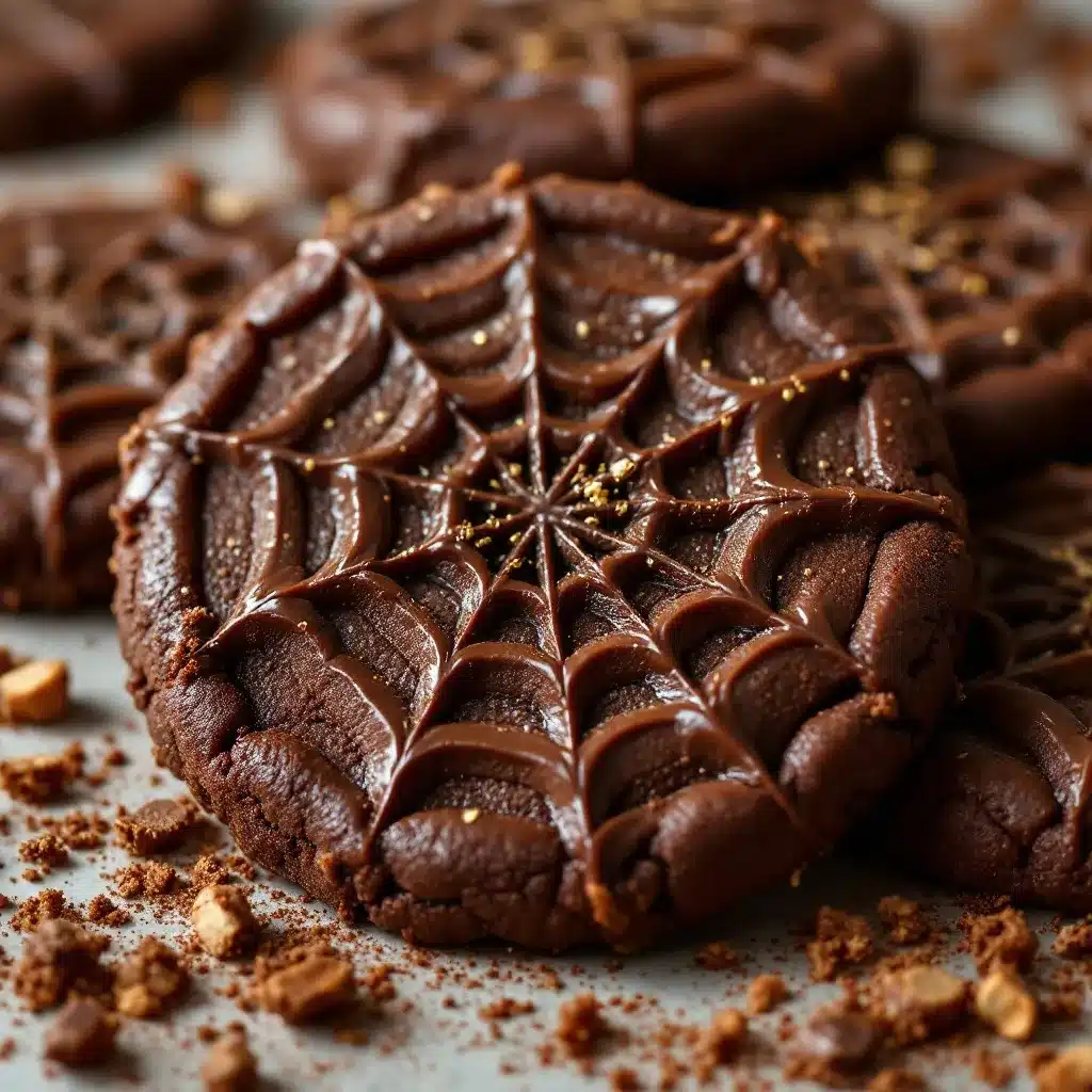 spider web chocolate sugar cookies preparation steps