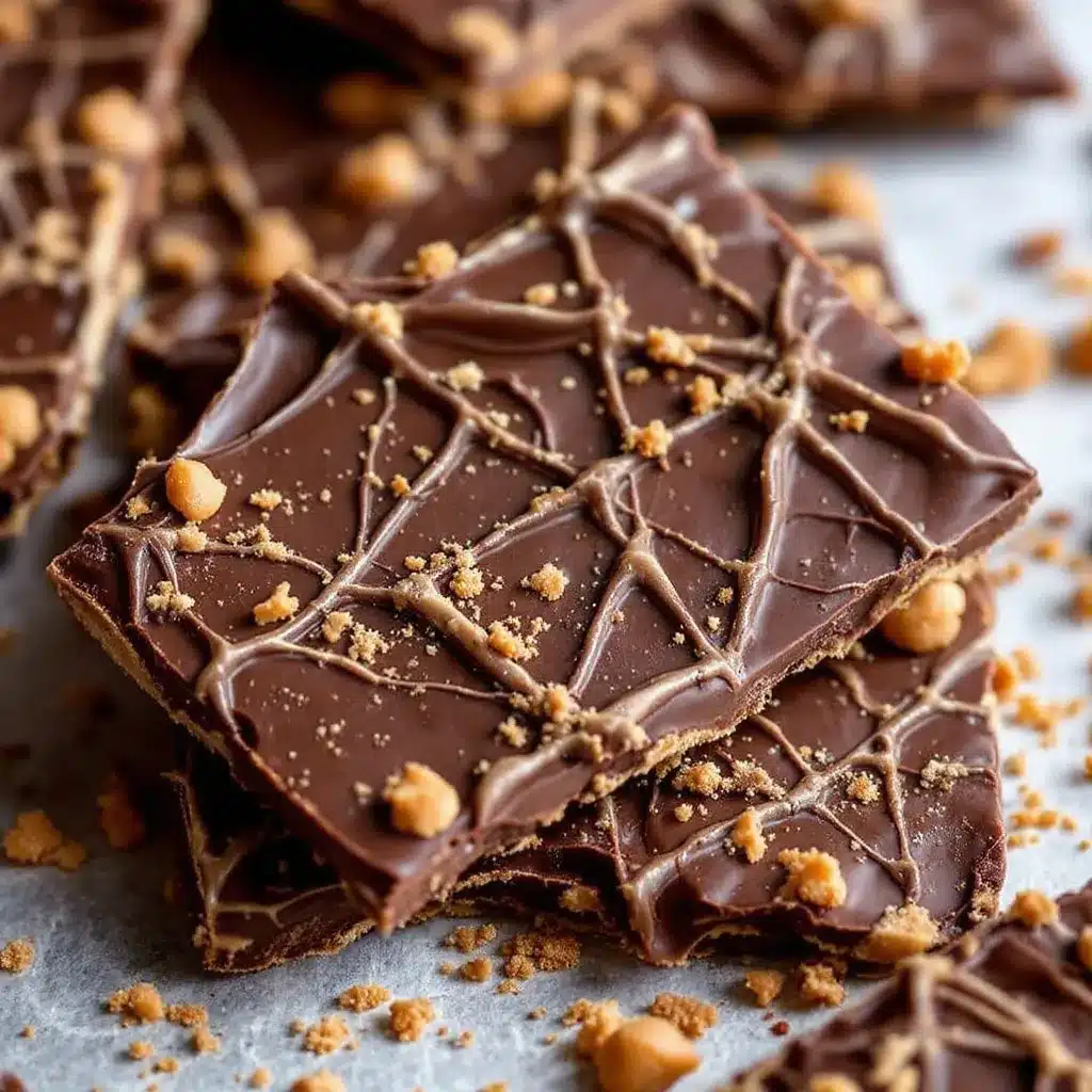 spiderweb chocolate peanut butter bark preparation steps