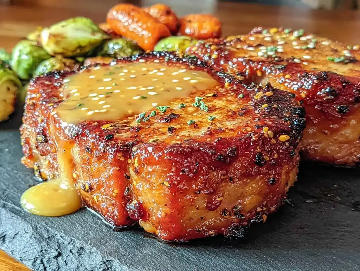 sticky honey mustard baked pork chops preparation steps