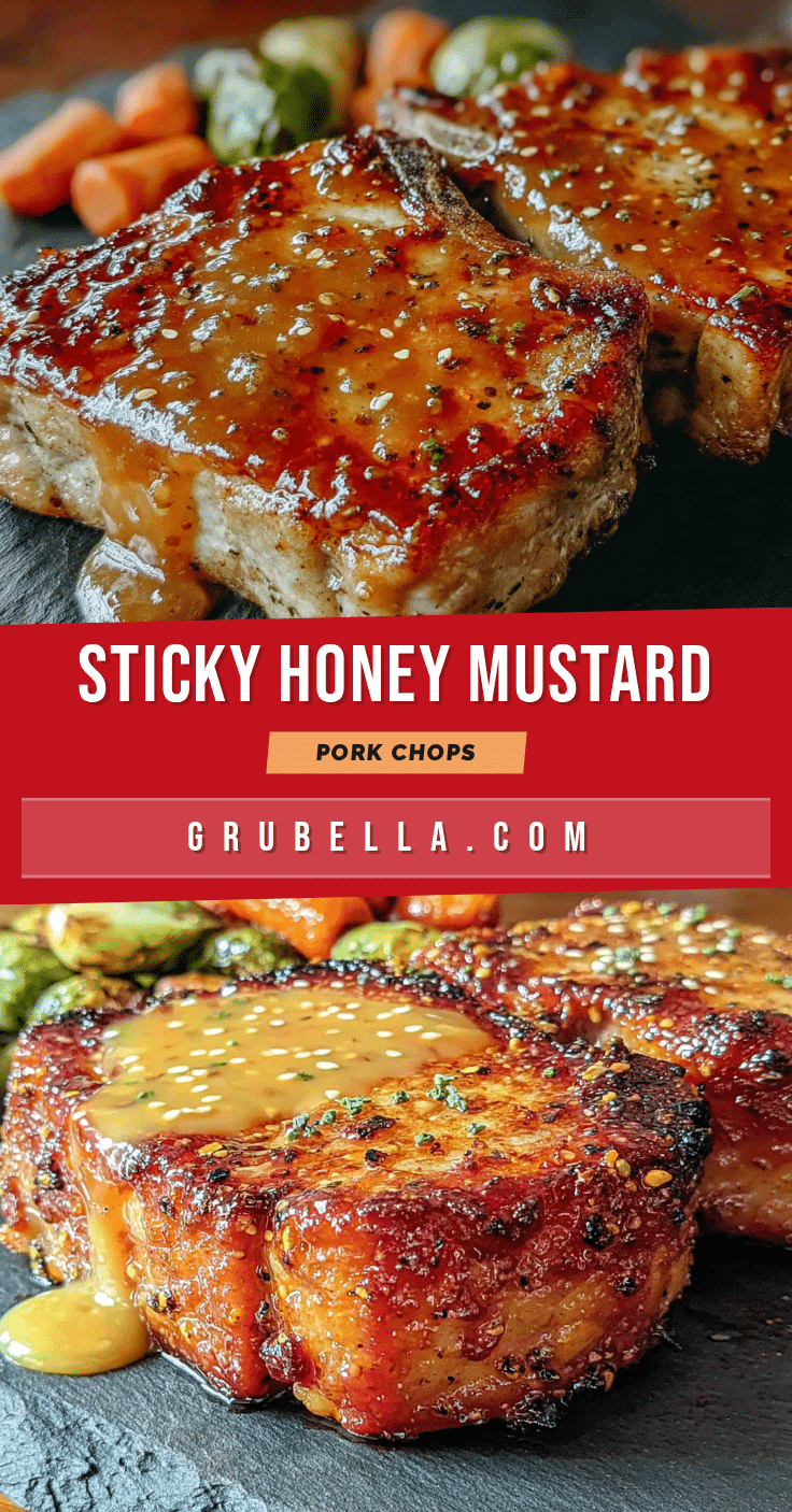 sticky honey mustard baked pork chops recipe