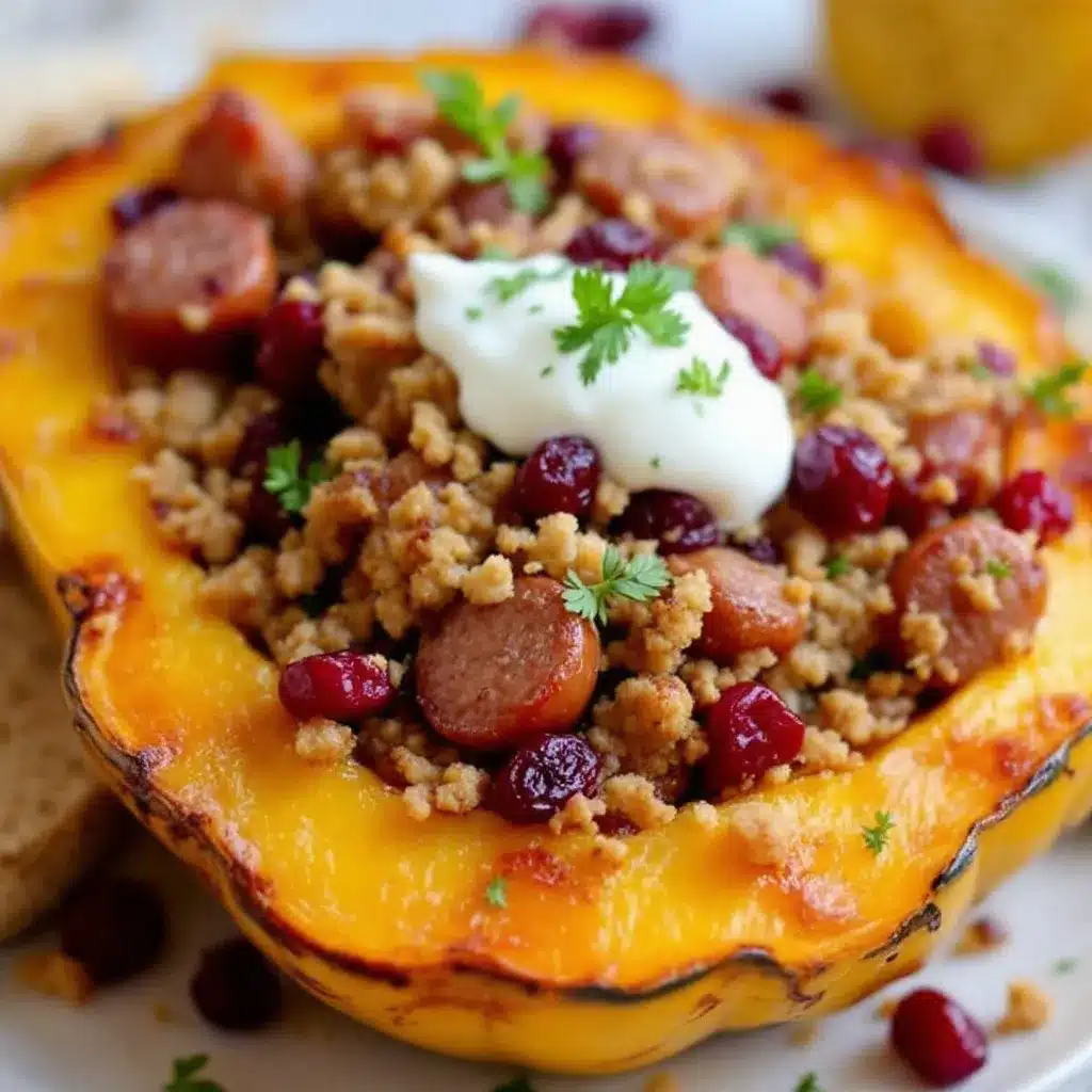 stuffed acorn squash with sausage preparation steps