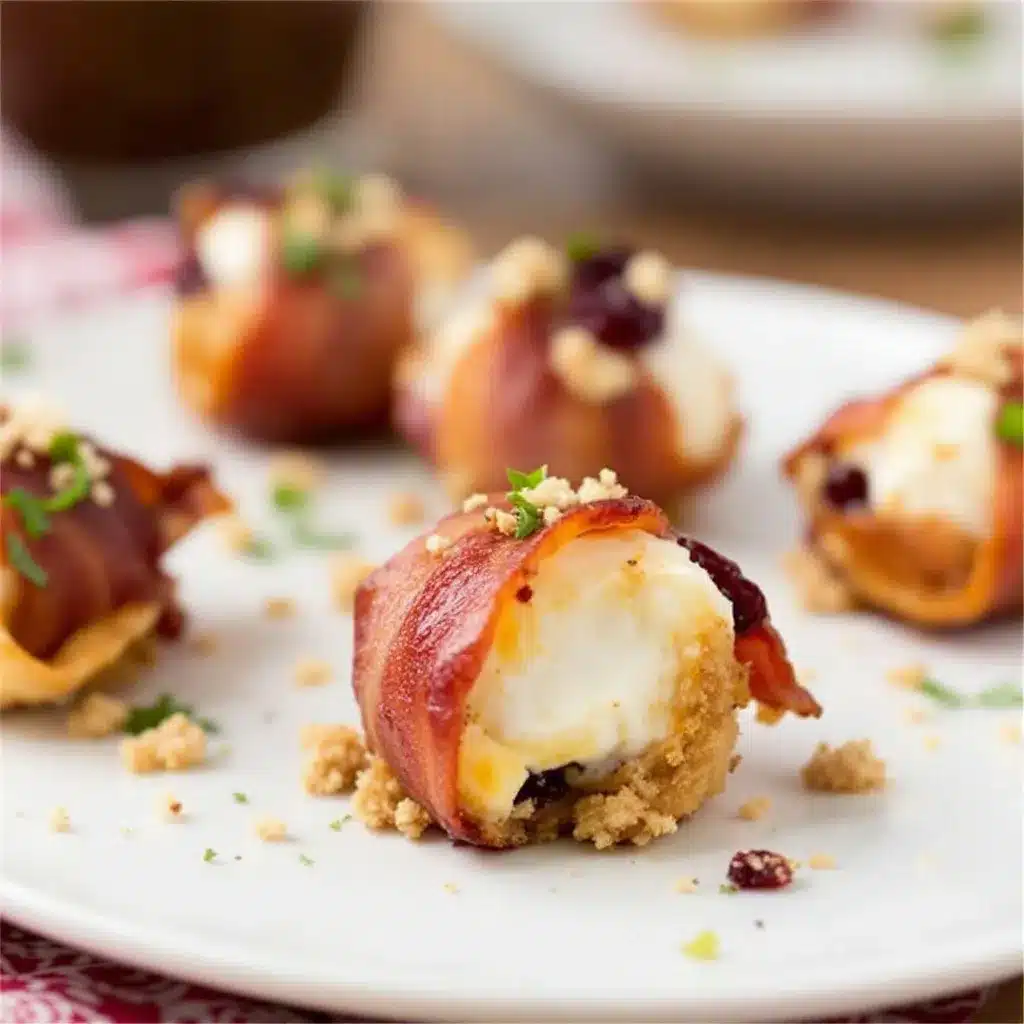 bacon wrapped cranberry goat cheese bites preparation steps
