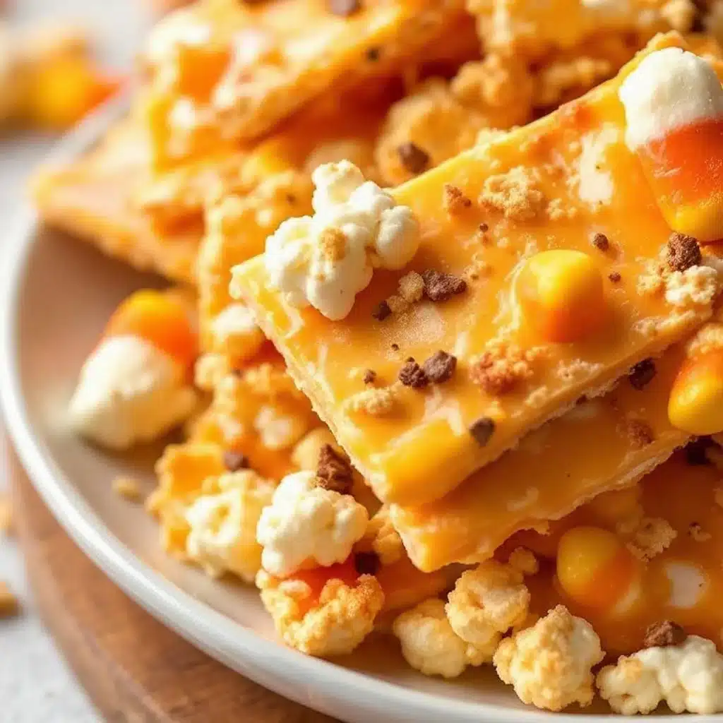candy corn popcorn bark - featured image