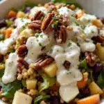 cozy apple pecan fall salad - featured image