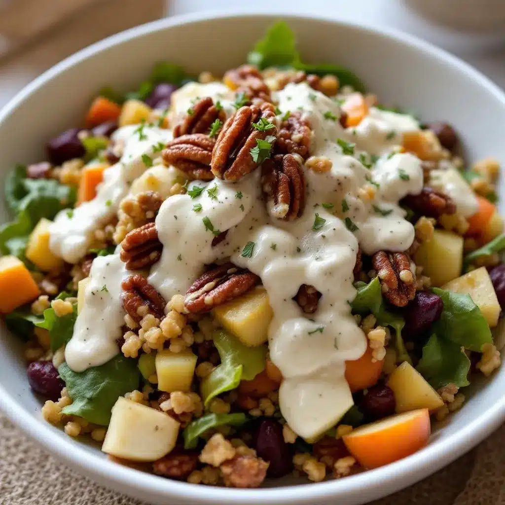 cozy apple pecan fall salad preparation steps