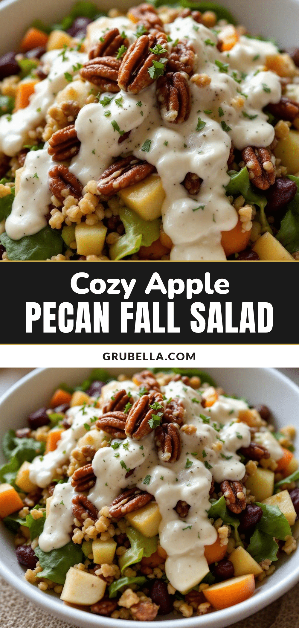 cozy apple pecan fall salad recipe