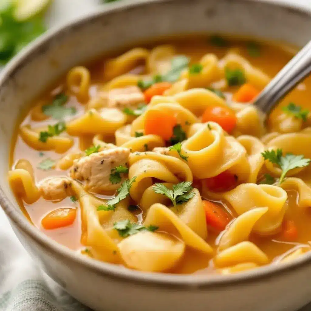 Cozy Crockpot Chicken Noodle Soup preparation steps
