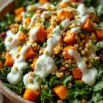 creamy autumn kale salad - featured image