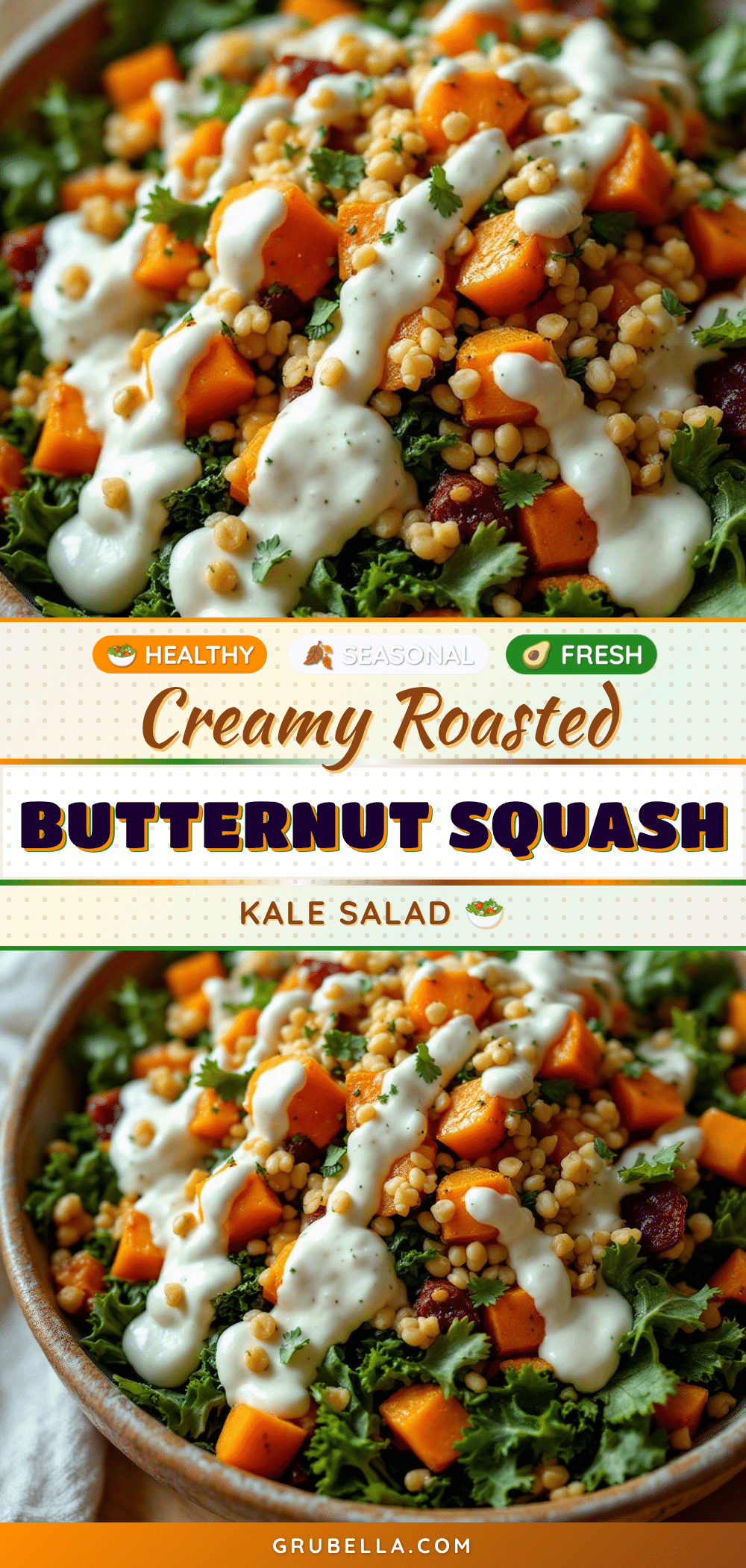 creamy autumn kale salad recipe