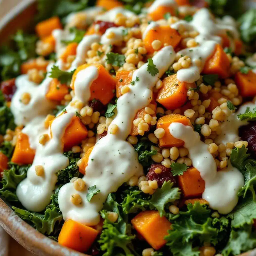 creamy autumn kale salad - featured image