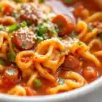 creamy crockpot lasagna soup - featured image