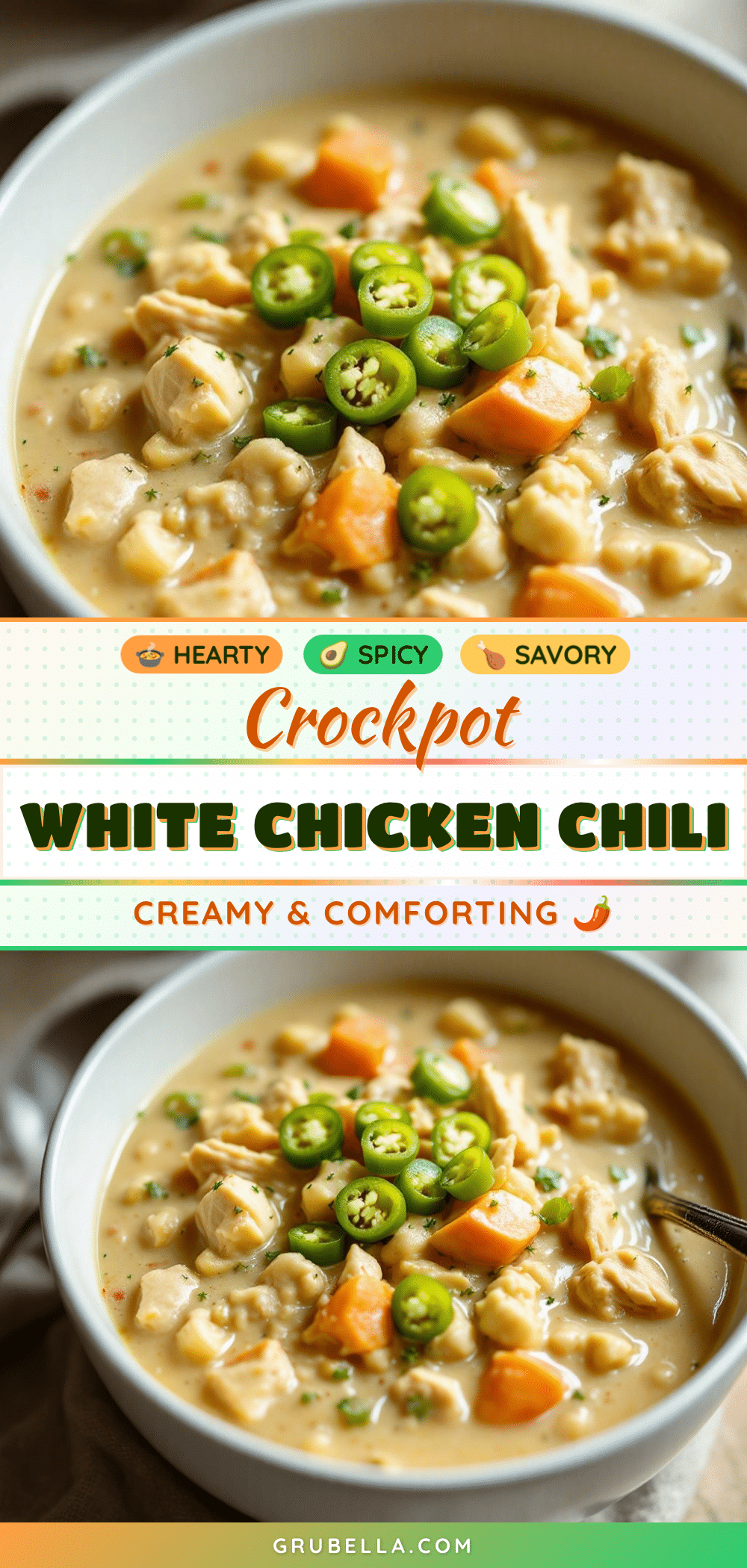 creamy crockpot white chicken chili recipe