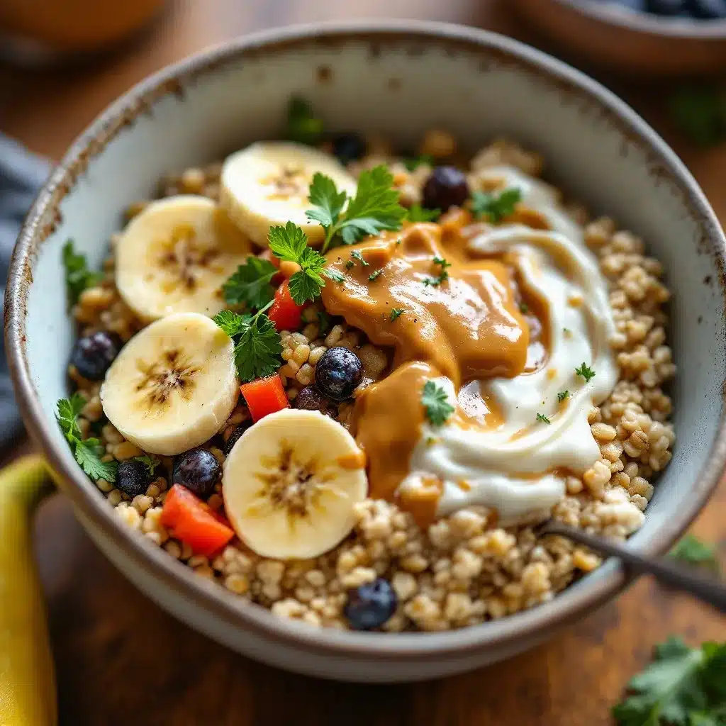 creamy peanut butter banana overnight oats preparation steps