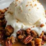 creamy pecan pie cobbler - featured image