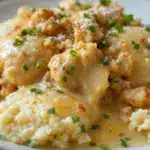 creamy southern buttermilk chicken and dumplings - featured image