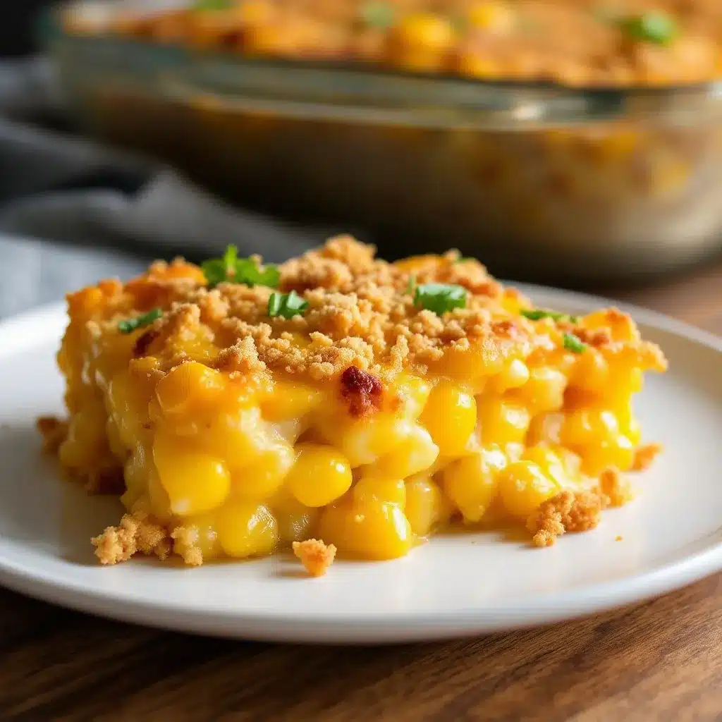 creamy sweet corn casserole with Jiffy mix preparation steps